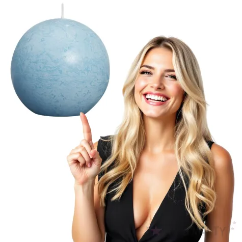 swieca rustic kula blekitna bolsius 80 mm