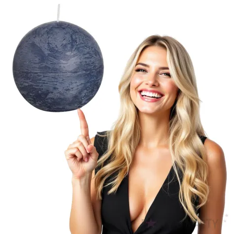 swieca rustic kula niebieska ciemna bolsius 80 mm