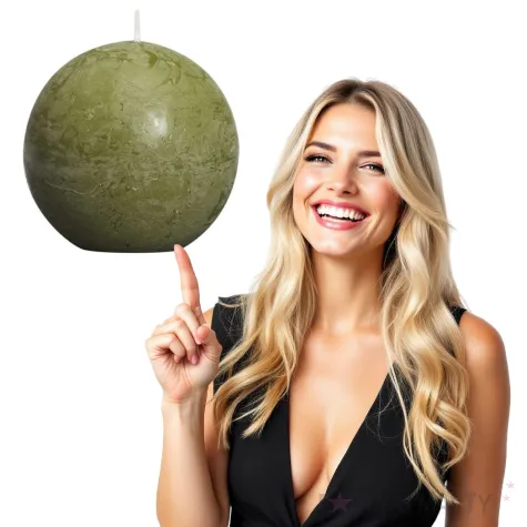 swieca rustic kula oliwkowa bolsius 80 mm