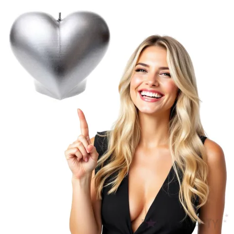 swieca serce srebrny metalik candellana