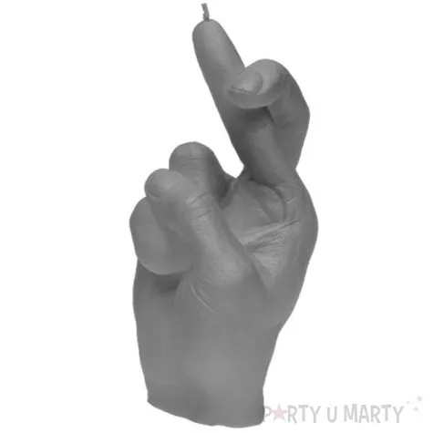 swieca skrzyzowane palce szary mat candellana