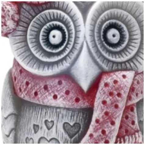 swieca sowa winter owl szaro czerwona bartek candles 100 mm
