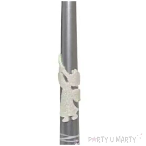 swieca stozkowa classic aniol rafael srebrna adpal 29 cm