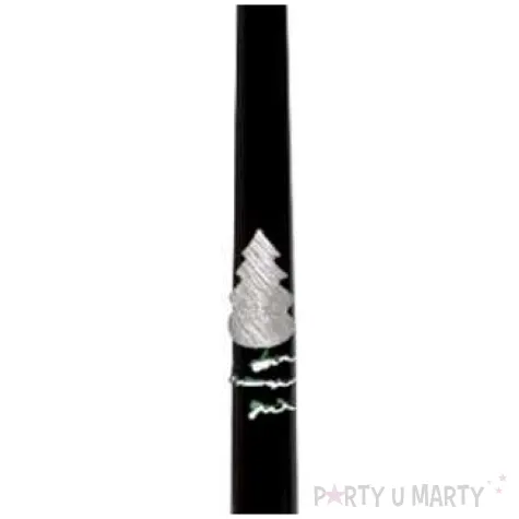 swieca stozkowa classic choinka czarna adpal 29 cm