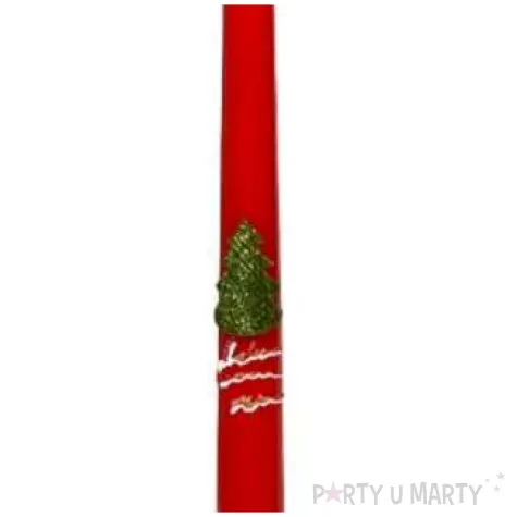 swieca stozkowa classic choinka czerwona adpal 29 cm