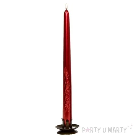 swieca stozkowa classic galazki swierku czerwona adpal 29 cm