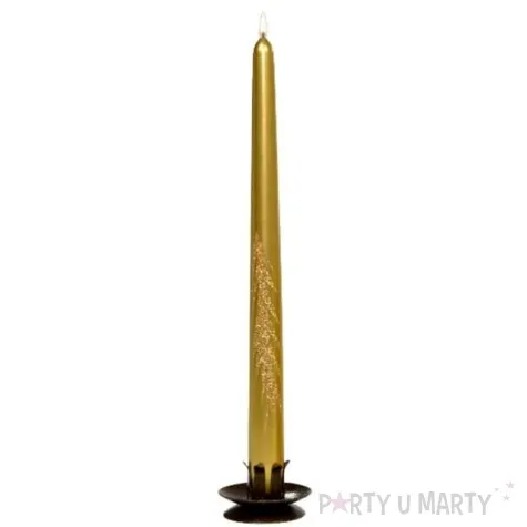 swieca stozkowa classic galazki swierku zlota adpal 29 cm