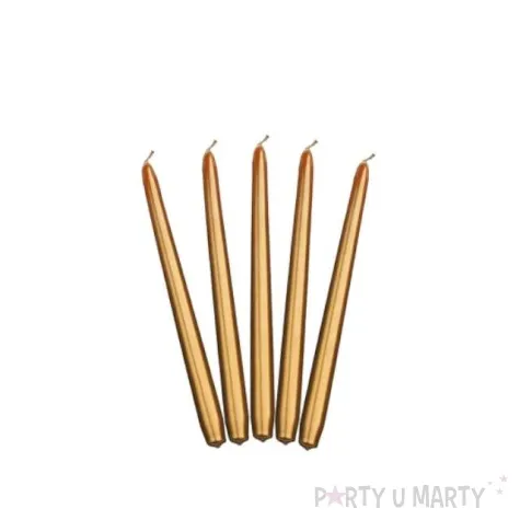 swieca stozkowa classic metalic zlota partydeco 240 mm 10 szt