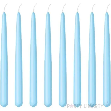 swieca stozkowa classic niebieska paw 24 cm 8 szt