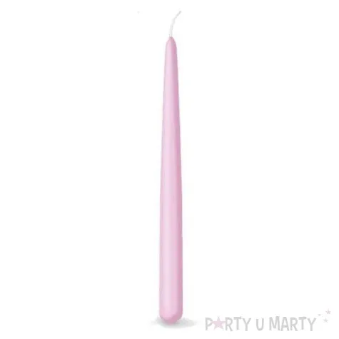 swieca stozkowa classic rozowa paw 24 cm