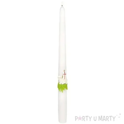 swieca stozkowa wielkanoc baranek paschalny biala adpal 29 cm