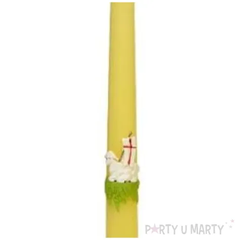 swieca stozkowa wielkanoc baranek paschalny zolta adpal 29 cm