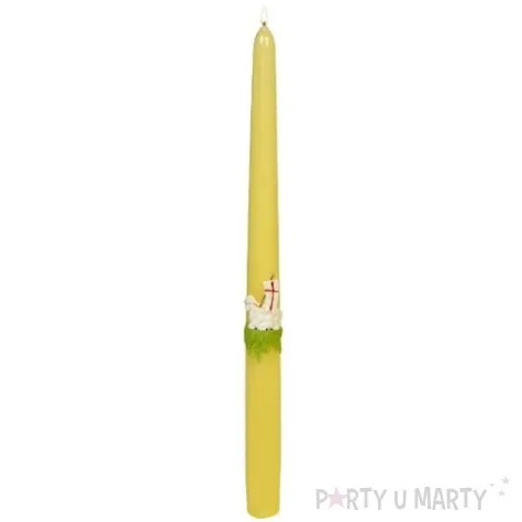 swieca stozkowa wielkanoc baranek paschalny zolta adpal 29 cm