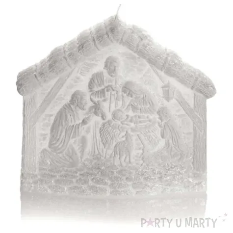 swieca szopka bozonarodzeniowa biala bartek candles 115 130 mm