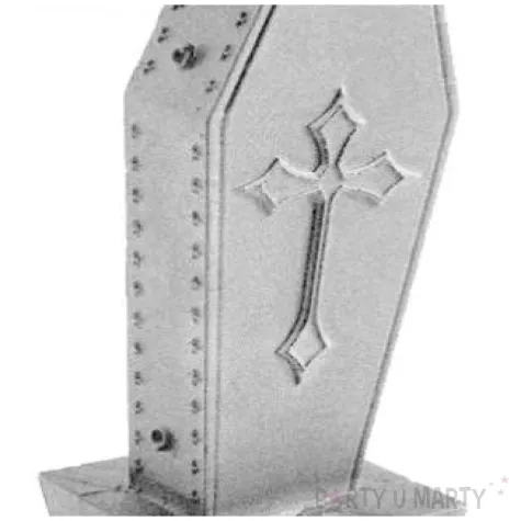swieca trumna z krzyzem srebrny metalik candellana