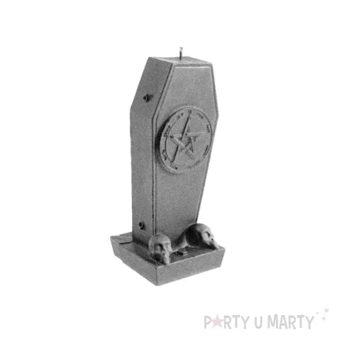 swieca trumna z pentagramem stalowa perla candellana