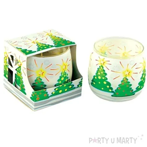 swieca w szkle biale swieta adpal 70 80 mm