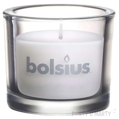 swieca w szkle classic biala bolsius 80 92 mm