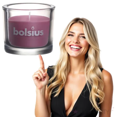 swieca w szkle classic rozowy blady bolsius 80 92 mm