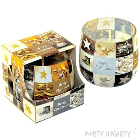 swieca w szkle czekoladowe swieta adpal 70 80 mm