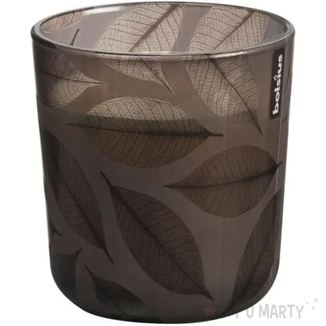 swieca w szkle jesienny spacer xl brazowa bolsius 97 mm