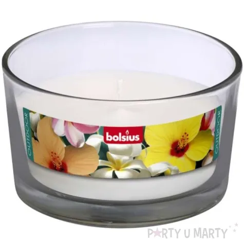 swieca w szkle outdoor biala bolsius 62 106 mm