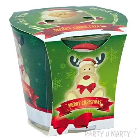 swieca w szkle we wish you a merry christmas adpal 80 90 mm