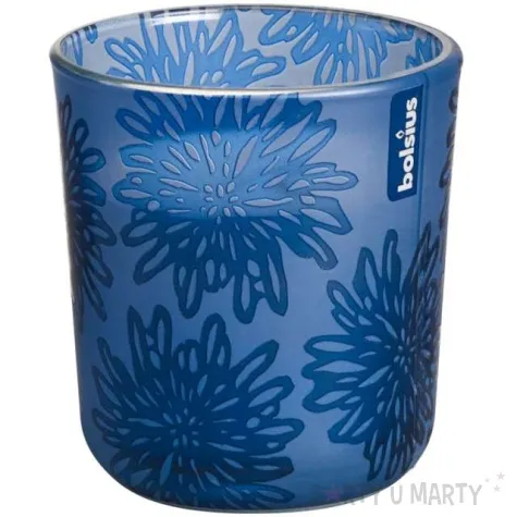 swieca w szkle zimowy ogrod granatowa bolsius 80 mm