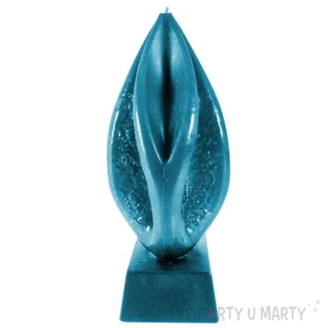 swieca wagina niebieski metalik candellana