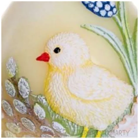 swieca wielkanoc jajko z kurczakiem zolta bartek candles 100 mm