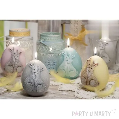 swieca wielkanoc jajko z zajaczkami tiffany bartek candles 100 mm