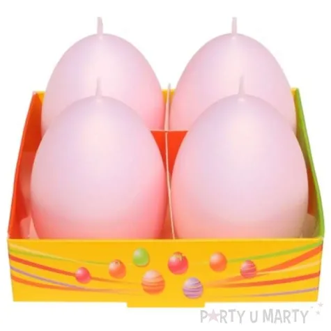 swieca wielkanoc matowe jajka rozowy bartek candles 60 mm 4 szt