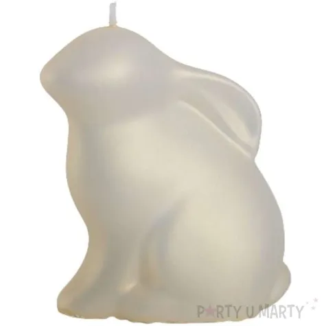 swieca wielkanoc matowy zajaczek ecru bartek candles 75 mm
