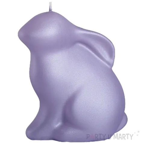 swieca wielkanoc matowy zajaczek fioletowy bartek candles 75 mm