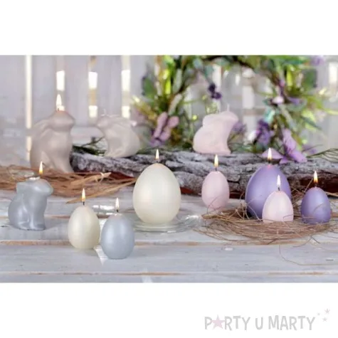 swieca wielkanoc matowy zajaczek rozowy bartek candles 75 mm