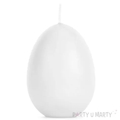 swieca wielkanoc pastelowe jajko biala partydeco 100 mm