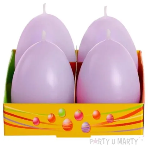 swieca wielkanoc pastelowe jajko fioletowy bartek candles 60 mm 4 szt