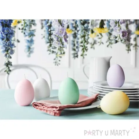 swieca wielkanoc pastelowe jajko fioletowy jasny partydeco 100 mm