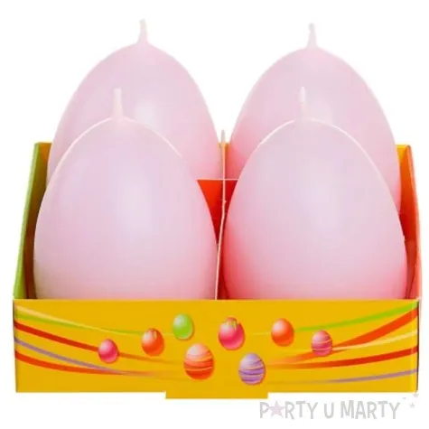 swieca wielkanoc pastelowe jajko rozowy bartek candles 60 mm 4 szt
