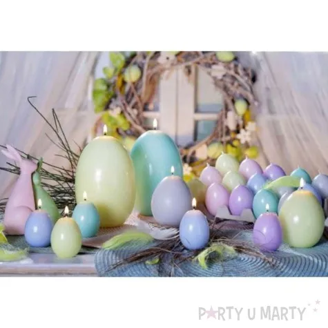 swieca wielkanoc pastelowe jajko rozowy bartek candles 60 mm 4 szt
