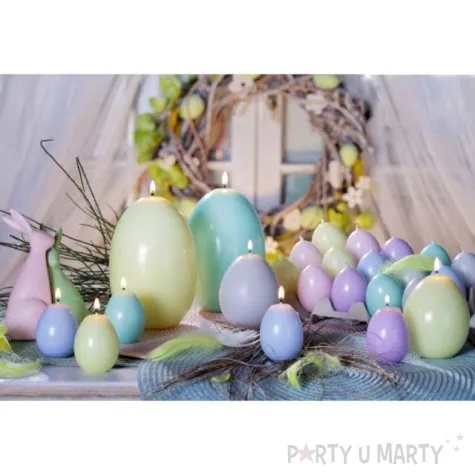 swieca wielkanoc pastelowe jajko szary bartek candles 100 mm