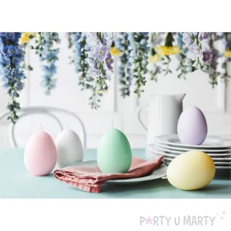 swieca wielkanoc pastelowe jajko zielona jasna partydeco 100 mm
