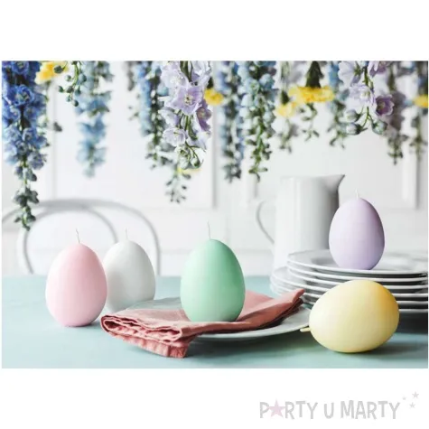 swieca wielkanoc pastelowe jajko zolty jasny partydeco 100 mm