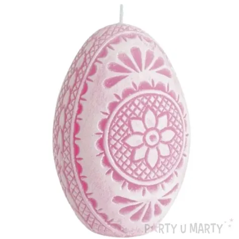 swieca wielkanoc pisanka azurowa rozowa bartek candles 75 mm