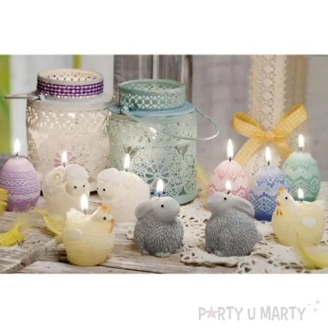 swieca wielkanoc pisanka koronkowa rozowa bartek candles 50 mm