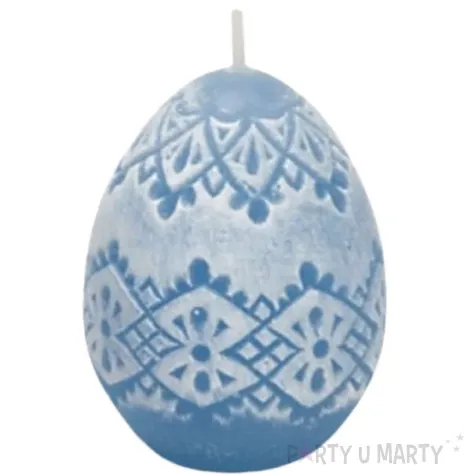 swieca wielkanoc pisanka koronkowe romby niebieska bartek candles 50 mm