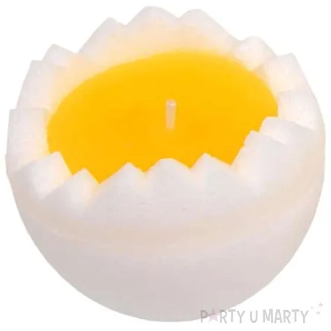 swieca wielkanoc polowka jajka biala adpal 50 70 mm