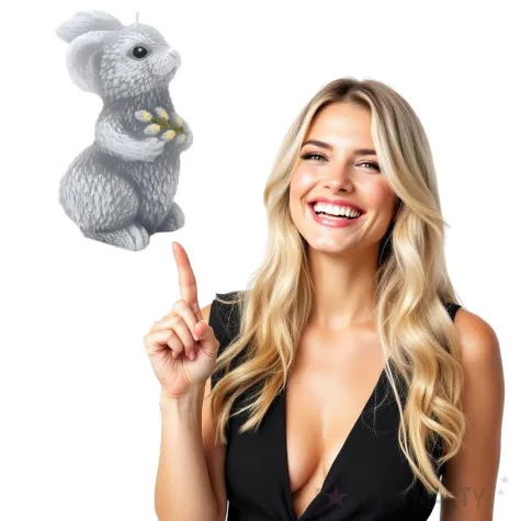 swieca wielkanoc zajac szara bartek candles 140 mm