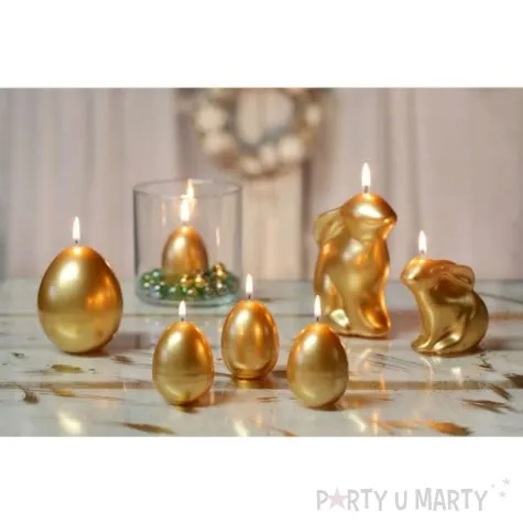 swieca wielkanoc zajaczek zlota bartek candles 75 mm