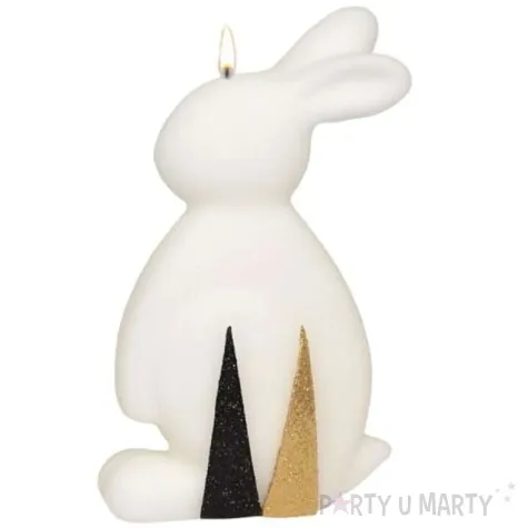swieca wielkanocna zajac xl biala matowa adpal 190 110mm